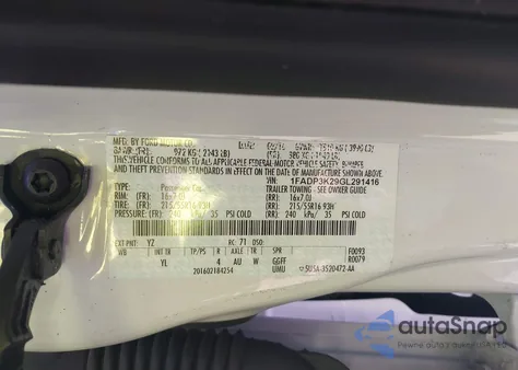 2016 Ford Focus Se z USA, uszkodzony, nr VIN 1FADP3K29GL291416